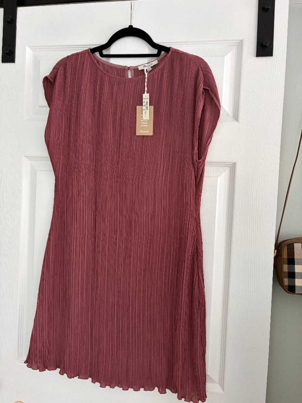 NWT Madewell crinkle dress Size 8 in Mauve